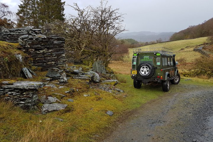 Land Rover Defender on camping